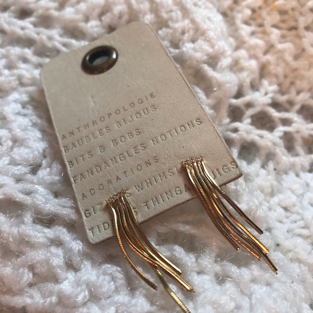 NWT Anthropologie gold dangle earrings